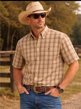 Men's Wrangler George Strait Collection Short Sleeve Shirt XL